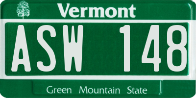 VT license plate ASW148
