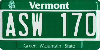 VT license plate ASW170