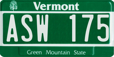 VT license plate ASW175