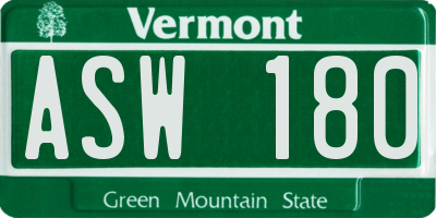 VT license plate ASW180
