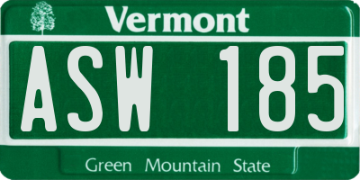 VT license plate ASW185