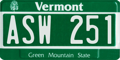 VT license plate ASW251