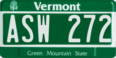 VT license plate ASW272