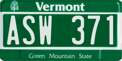 VT license plate ASW371