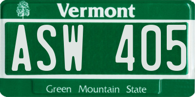 VT license plate ASW405