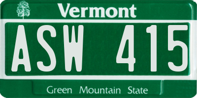 VT license plate ASW415