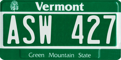 VT license plate ASW427