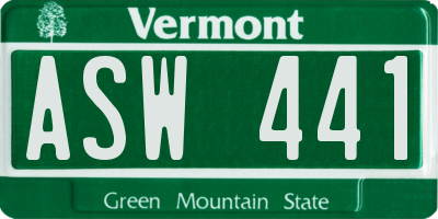 VT license plate ASW441