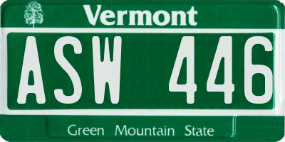 VT license plate ASW446