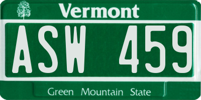 VT license plate ASW459