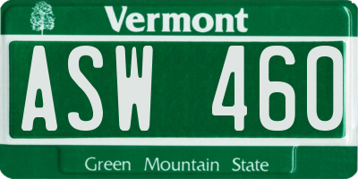 VT license plate ASW460