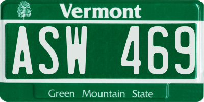 VT license plate ASW469