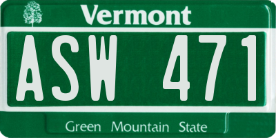 VT license plate ASW471