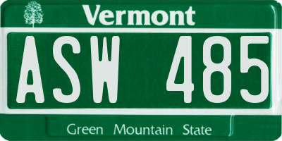 VT license plate ASW485