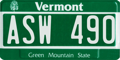VT license plate ASW490