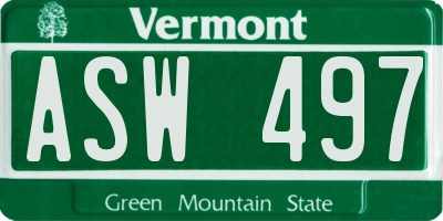 VT license plate ASW497