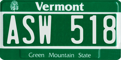 VT license plate ASW518
