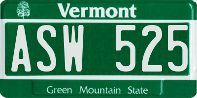 VT license plate ASW525