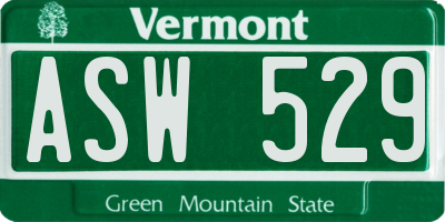 VT license plate ASW529