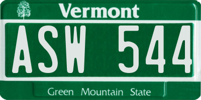 VT license plate ASW544