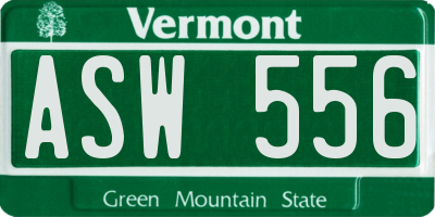 VT license plate ASW556