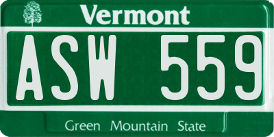 VT license plate ASW559