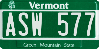 VT license plate ASW577