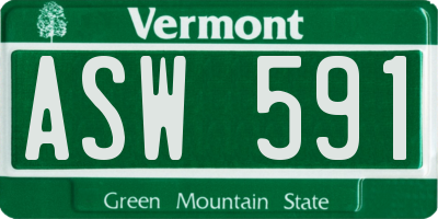 VT license plate ASW591