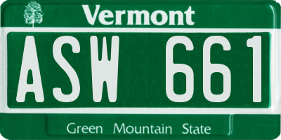 VT license plate ASW661