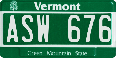 VT license plate ASW676