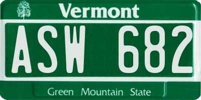 VT license plate ASW682