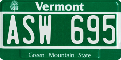 VT license plate ASW695