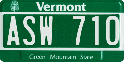 VT license plate ASW710