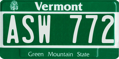 VT license plate ASW772