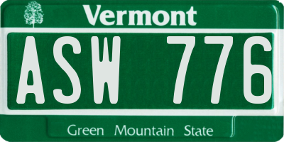 VT license plate ASW776