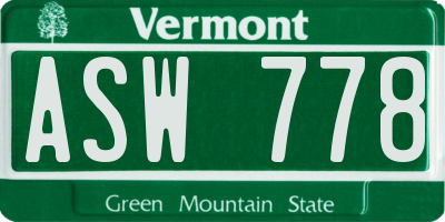 VT license plate ASW778