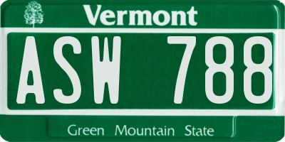 VT license plate ASW788