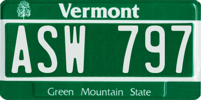 VT license plate ASW797