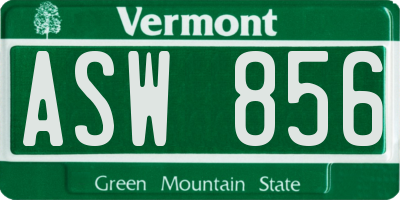 VT license plate ASW856