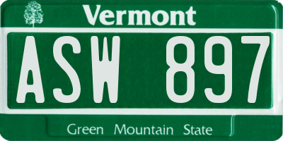 VT license plate ASW897