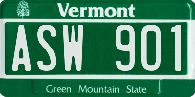 VT license plate ASW901