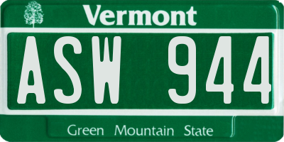 VT license plate ASW944