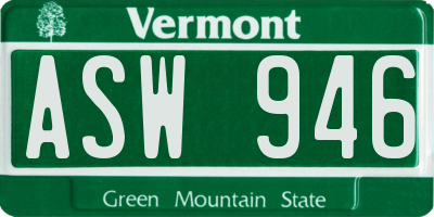 VT license plate ASW946