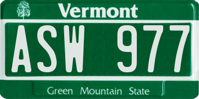 VT license plate ASW977