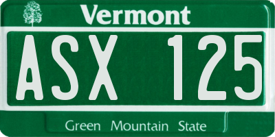 VT license plate ASX125