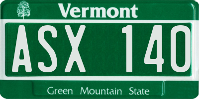 VT license plate ASX140