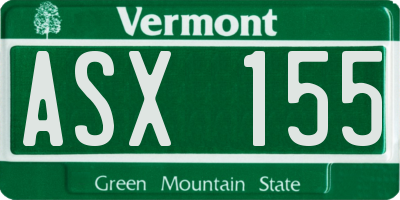 VT license plate ASX155