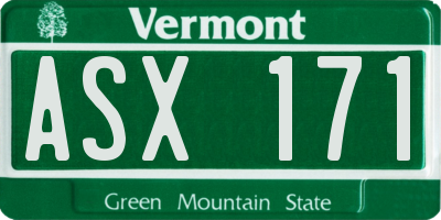 VT license plate ASX171