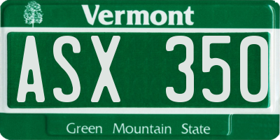 VT license plate ASX350