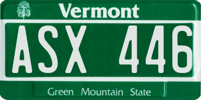 VT license plate ASX446